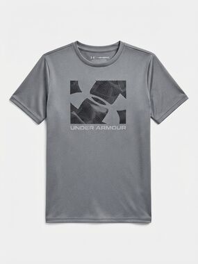 Under Armour Gray Short-Sleeve Logo Athletic Tee